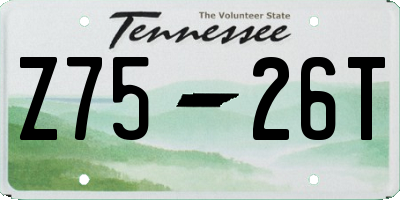 TN license plate Z7526T