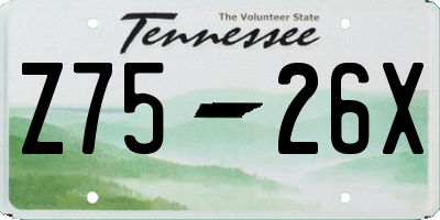 TN license plate Z7526X