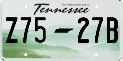 TN license plate Z7527B