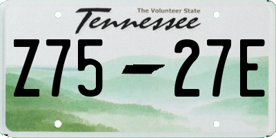 TN license plate Z7527E