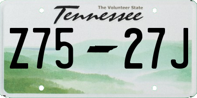TN license plate Z7527J
