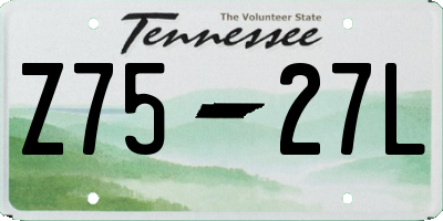 TN license plate Z7527L