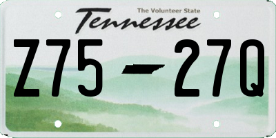 TN license plate Z7527Q