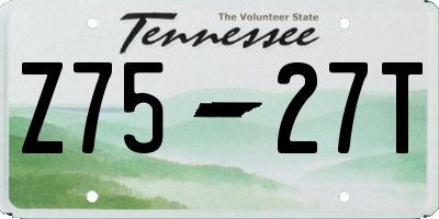 TN license plate Z7527T