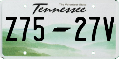 TN license plate Z7527V