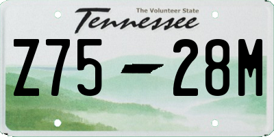 TN license plate Z7528M