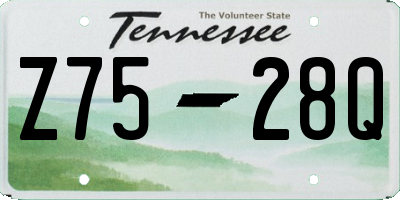 TN license plate Z7528Q