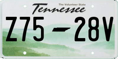 TN license plate Z7528V