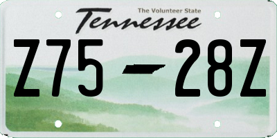 TN license plate Z7528Z