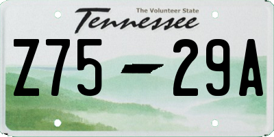 TN license plate Z7529A