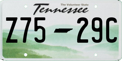 TN license plate Z7529C