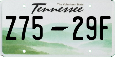 TN license plate Z7529F