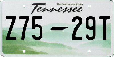 TN license plate Z7529T