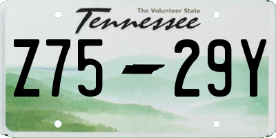 TN license plate Z7529Y