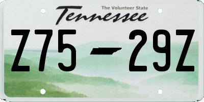 TN license plate Z7529Z