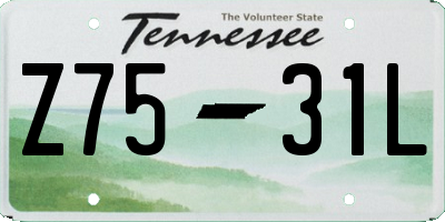 TN license plate Z7531L