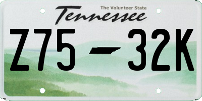 TN license plate Z7532K