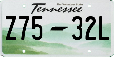 TN license plate Z7532L