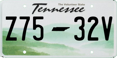 TN license plate Z7532V