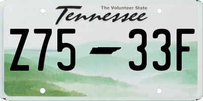 TN license plate Z7533F