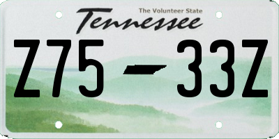 TN license plate Z7533Z
