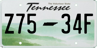TN license plate Z7534F