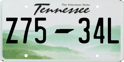 TN license plate Z7534L