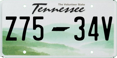 TN license plate Z7534V