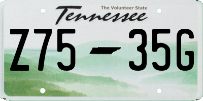 TN license plate Z7535G