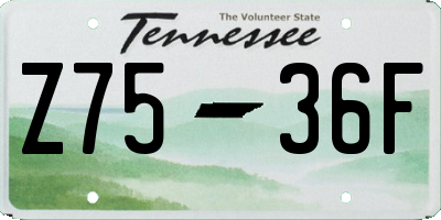 TN license plate Z7536F