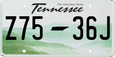 TN license plate Z7536J