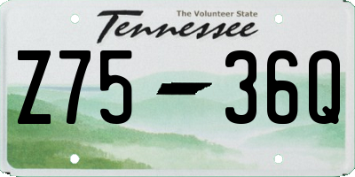 TN license plate Z7536Q