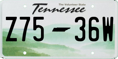 TN license plate Z7536W