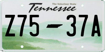TN license plate Z7537A