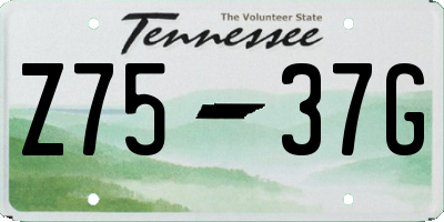 TN license plate Z7537G