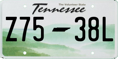 TN license plate Z7538L