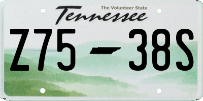 TN license plate Z7538S