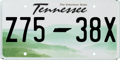 TN license plate Z7538X