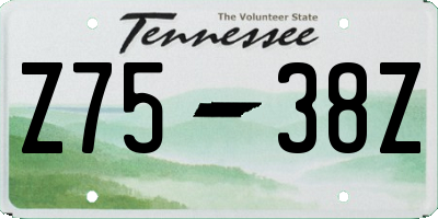 TN license plate Z7538Z