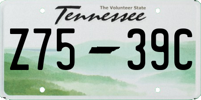 TN license plate Z7539C