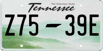 TN license plate Z7539E