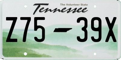 TN license plate Z7539X