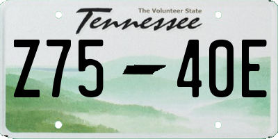 TN license plate Z7540E