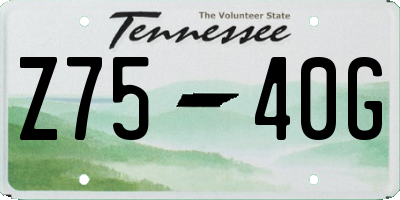 TN license plate Z7540G