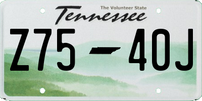 TN license plate Z7540J