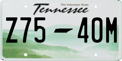 TN license plate Z7540M
