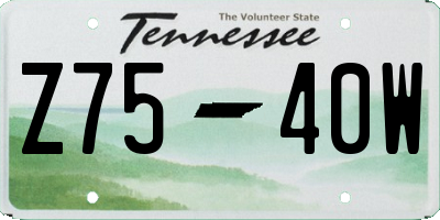 TN license plate Z7540W