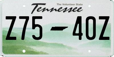 TN license plate Z7540Z