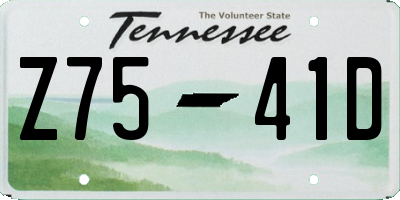 TN license plate Z7541D