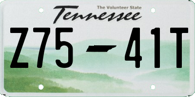 TN license plate Z7541T